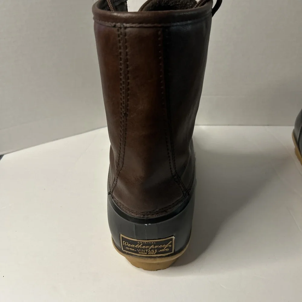 Weatherproof Vintage Men's Adam Duck Boots Chocolate/Brown Leather, Size14  M